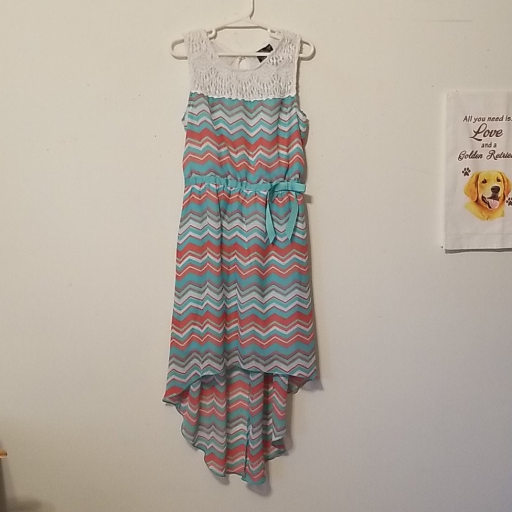 Pink & Violet Hi-Low Dress
